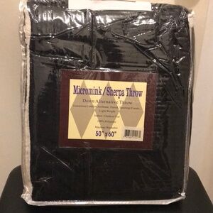 Black 50x60 Micromink Down Alternative Sherpa Throw Blanket